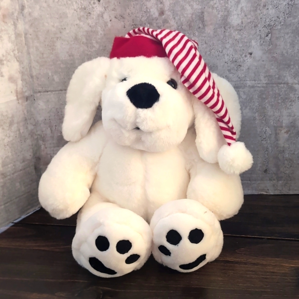 Vintage 1992 Christmas dog plus stuffed animal collectable Commonwealth Toys